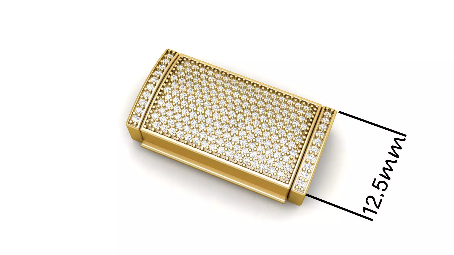 Jewelry Accessories 12 and half mm Diamond Lock Box 3D print model