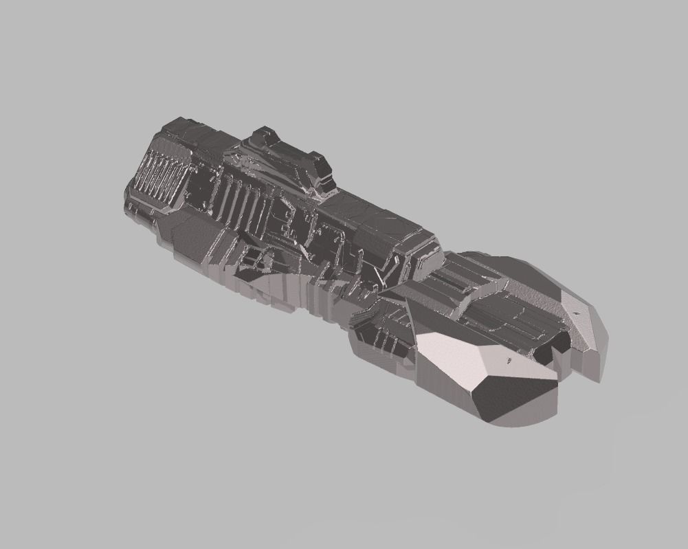 FLEET CORE - SG3 FED UNION MONITOR  with DECK WEAPONS 3D print model_2