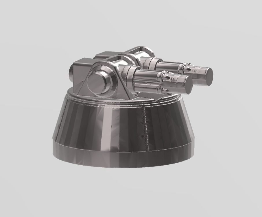 FLEET CORE - SG3 FED UNION MONITOR  with DECK WEAPONS 3D print model_8