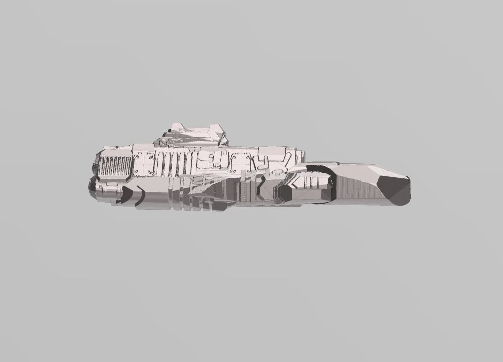 FLEET CORE - SG3 FED UNION MONITOR  with DECK WEAPONS 3D print model_5