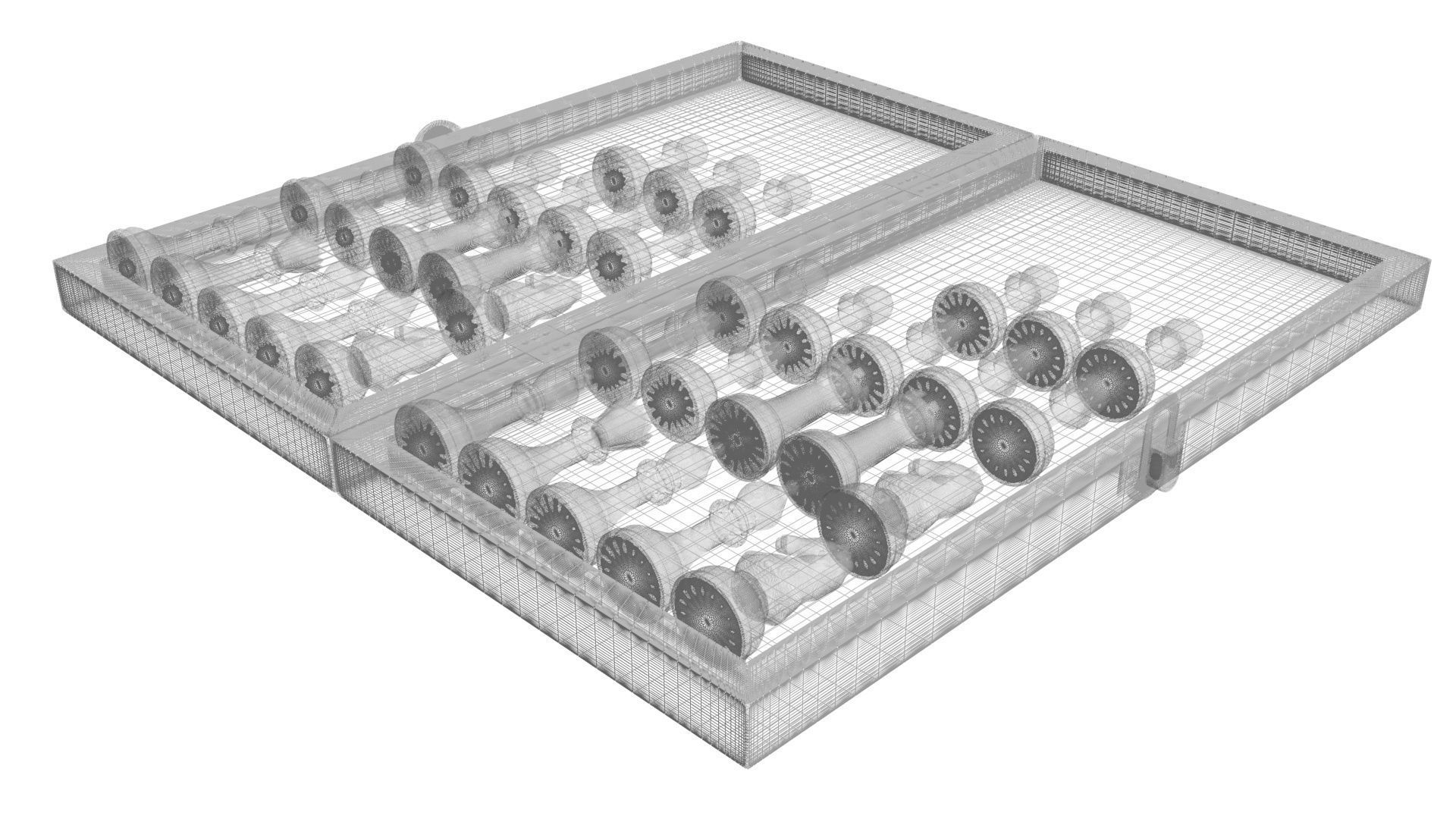 Opened Chess Board Filled With Chess Figures 3D model_11