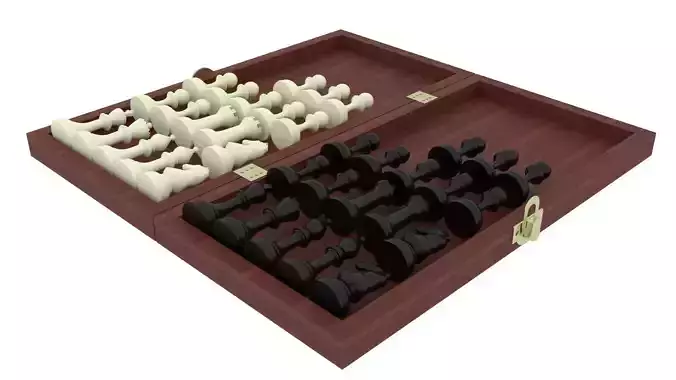 Opened Chess Board Filled With Chess Figures