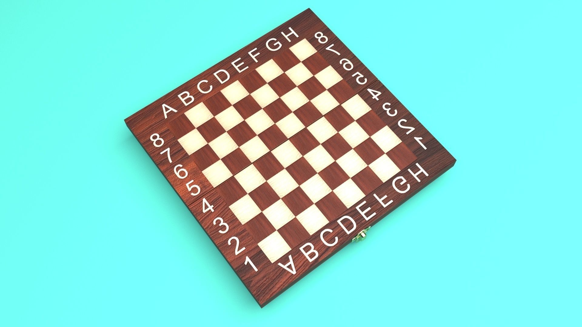 Opened Chess Board Filled With Chess Figures 3D model_23