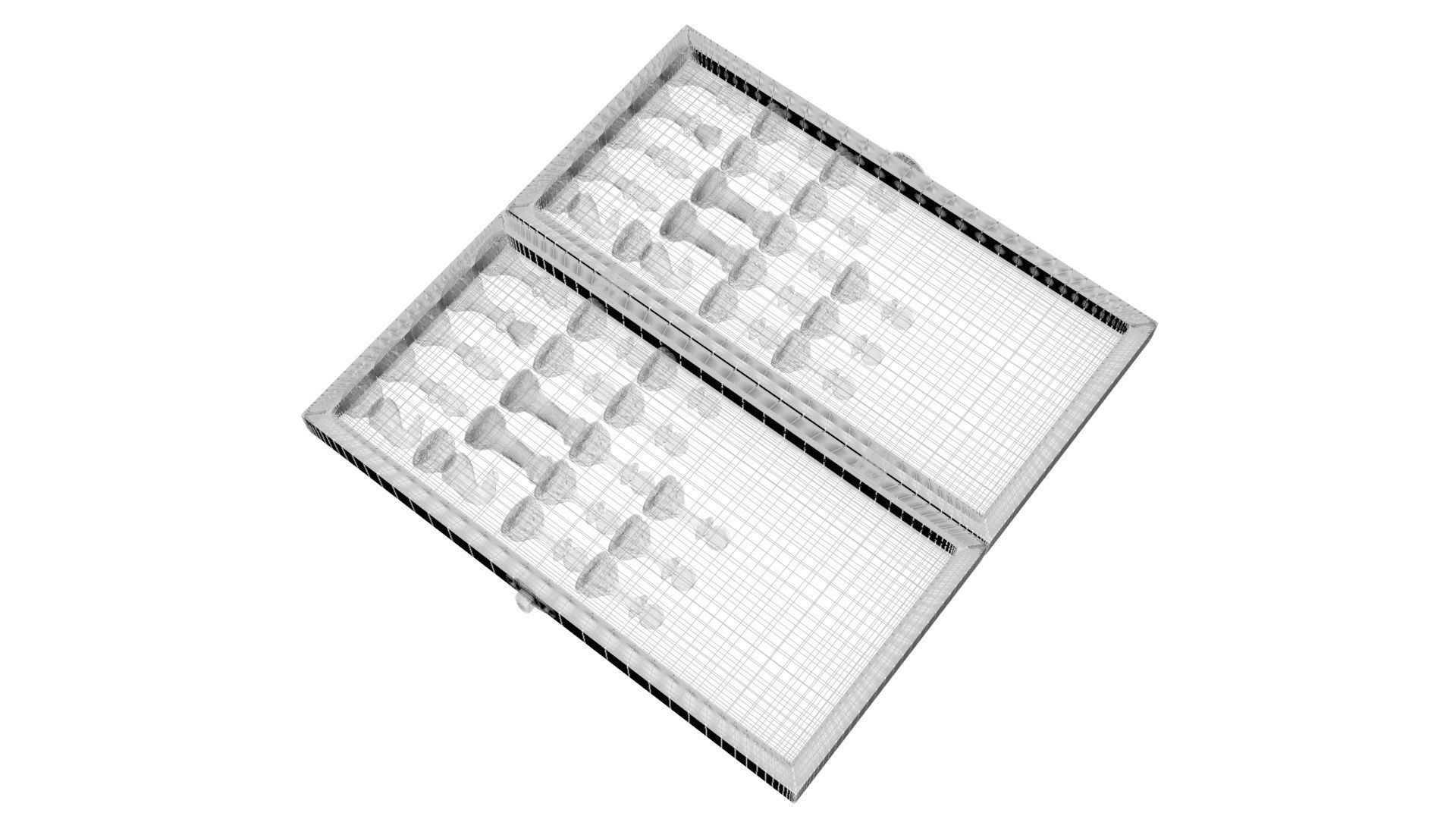 Opened Chess Board Filled With Chess Figures 3D model_12