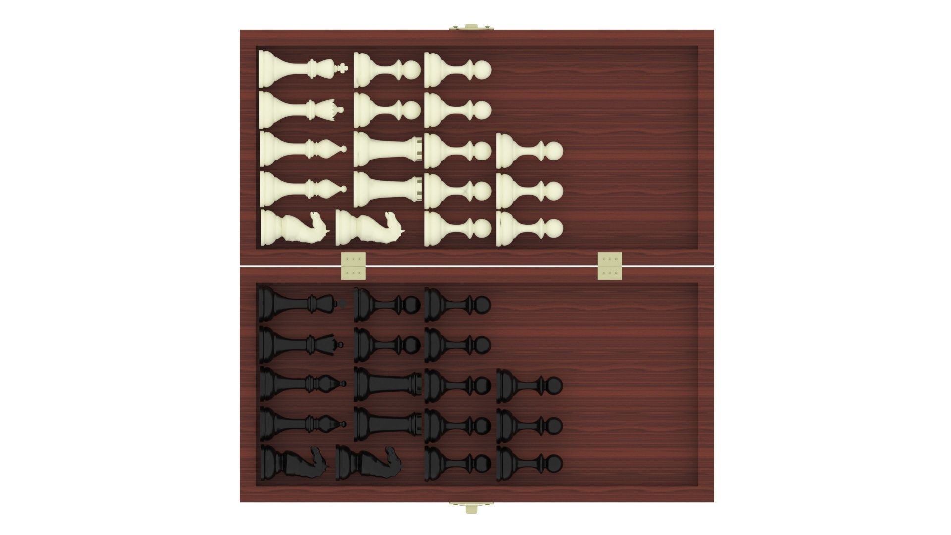 Opened Chess Board Filled With Chess Figures 3D model_9