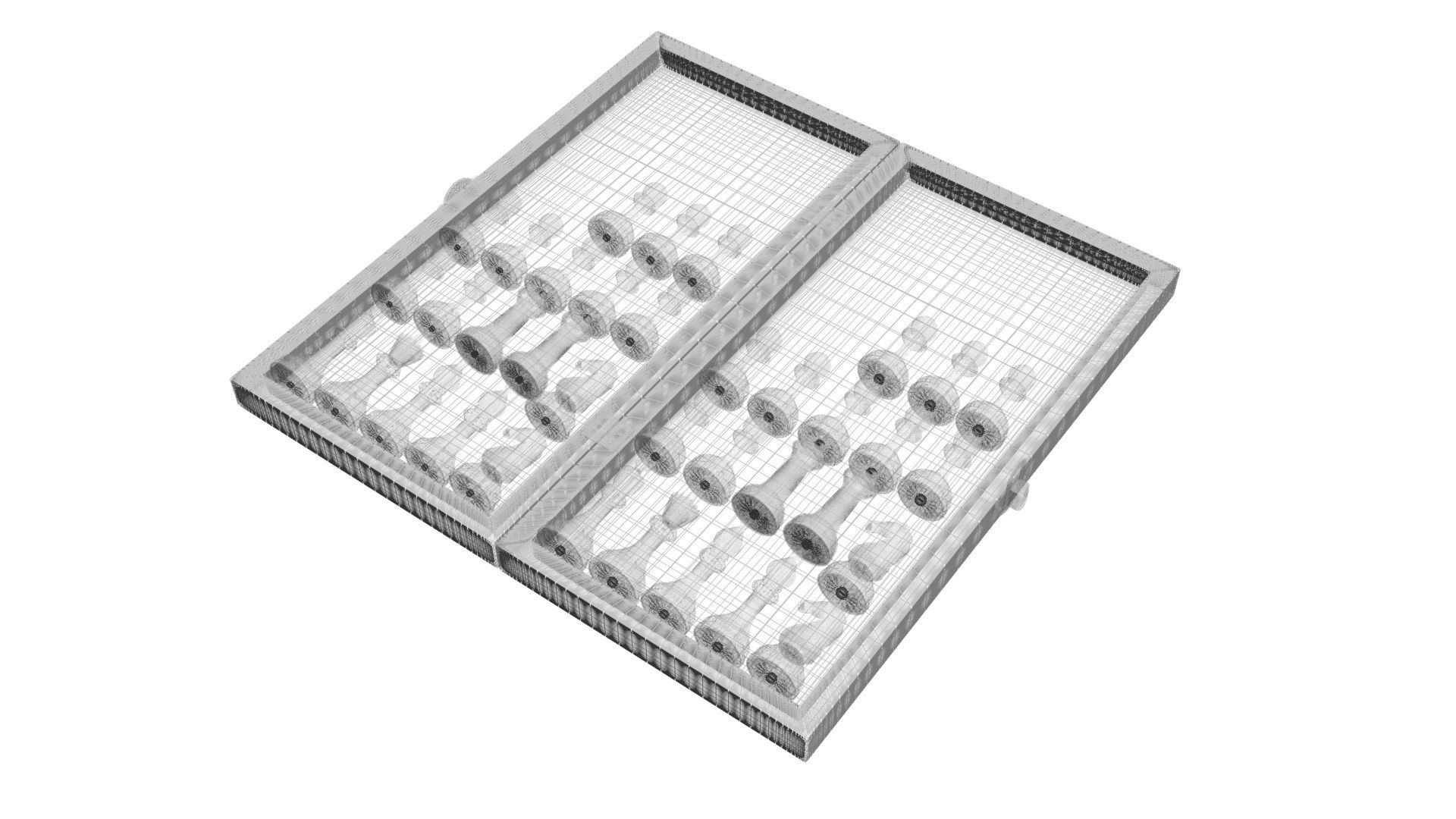 Opened Chess Board Filled With Chess Figures 3D model_15