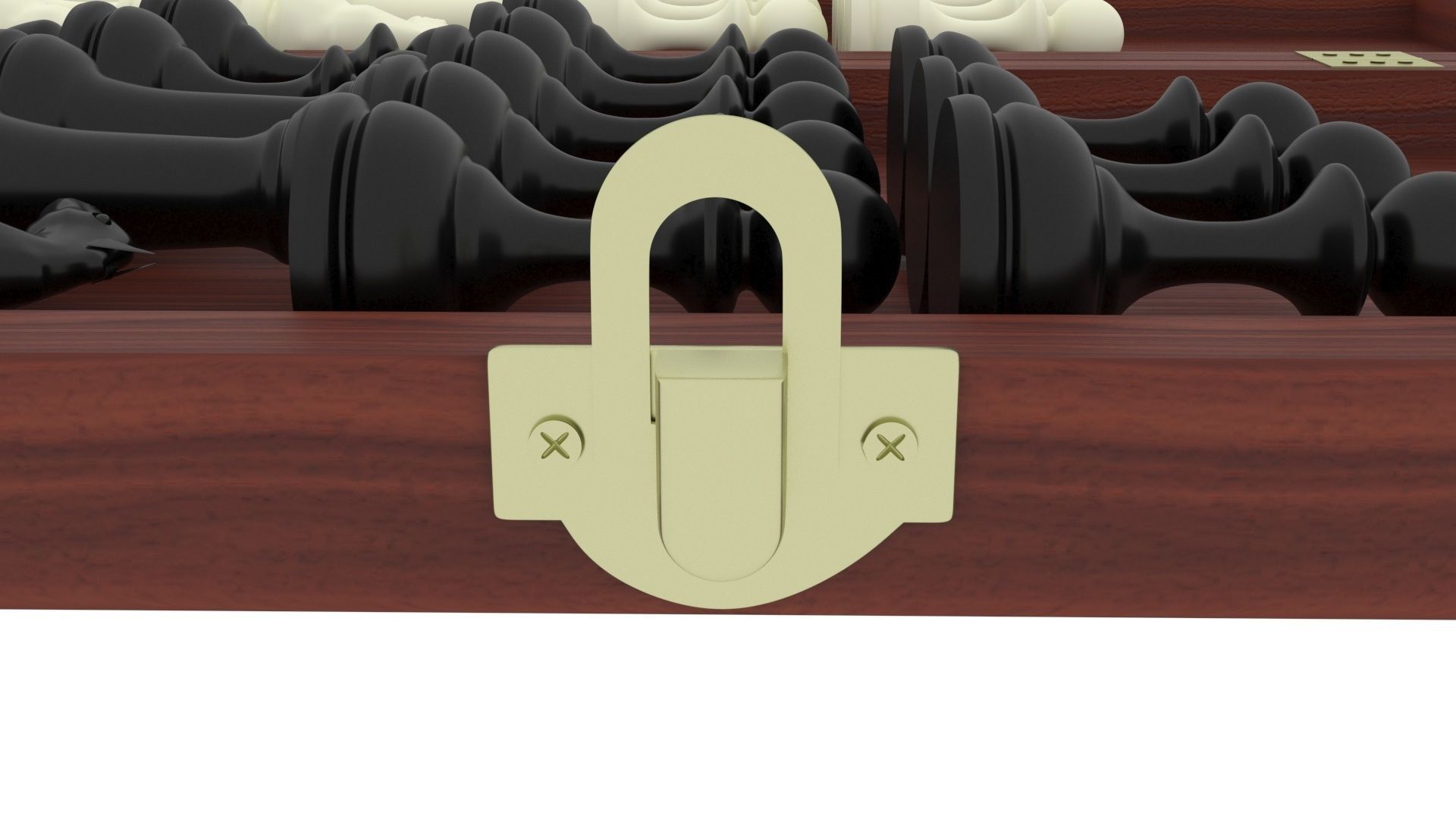 Opened Chess Board Filled With Chess Figures 3D model_8