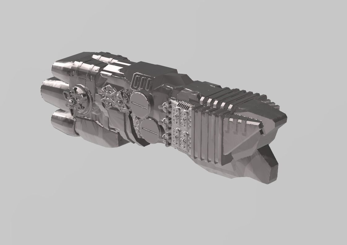 FLEET CORE - SG8A USDF MONITOR with DECK WEAPONS 3D print model_3