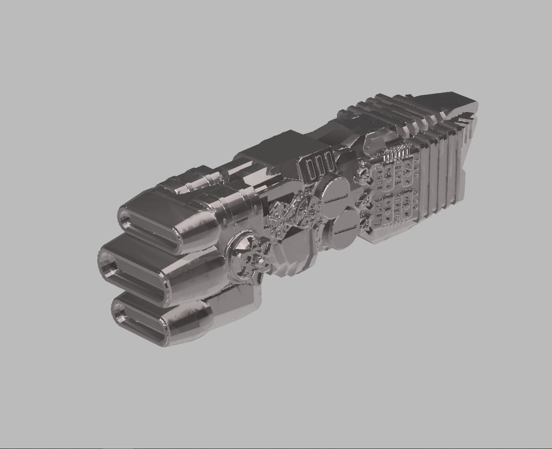 FLEET CORE - SG8A USDF MONITOR with DECK WEAPONS 3D print model_6