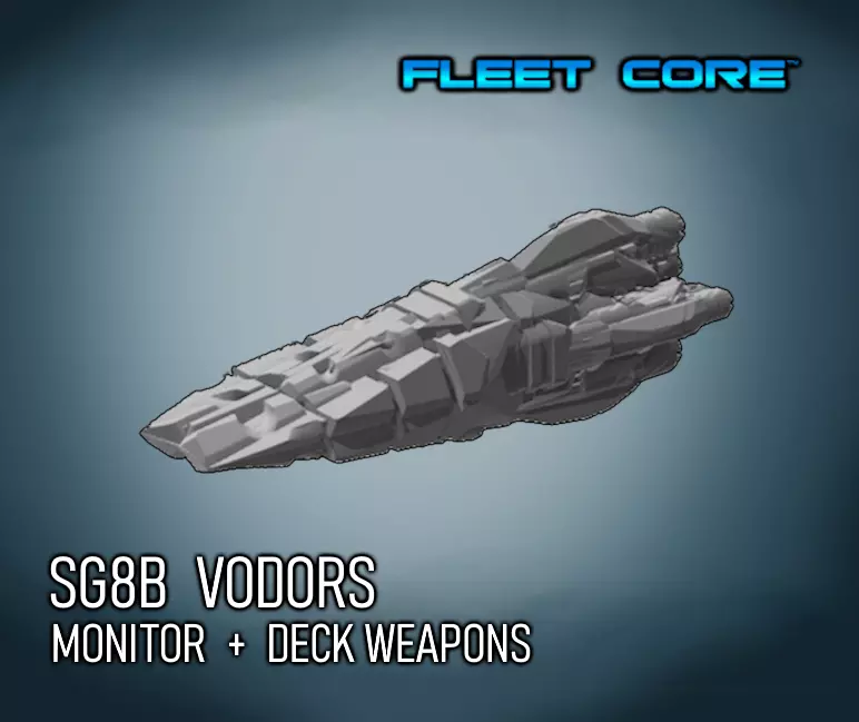 FLEET CORE - SG8B VODORS MONITOR with DECK WEAPONS 3D print model_0