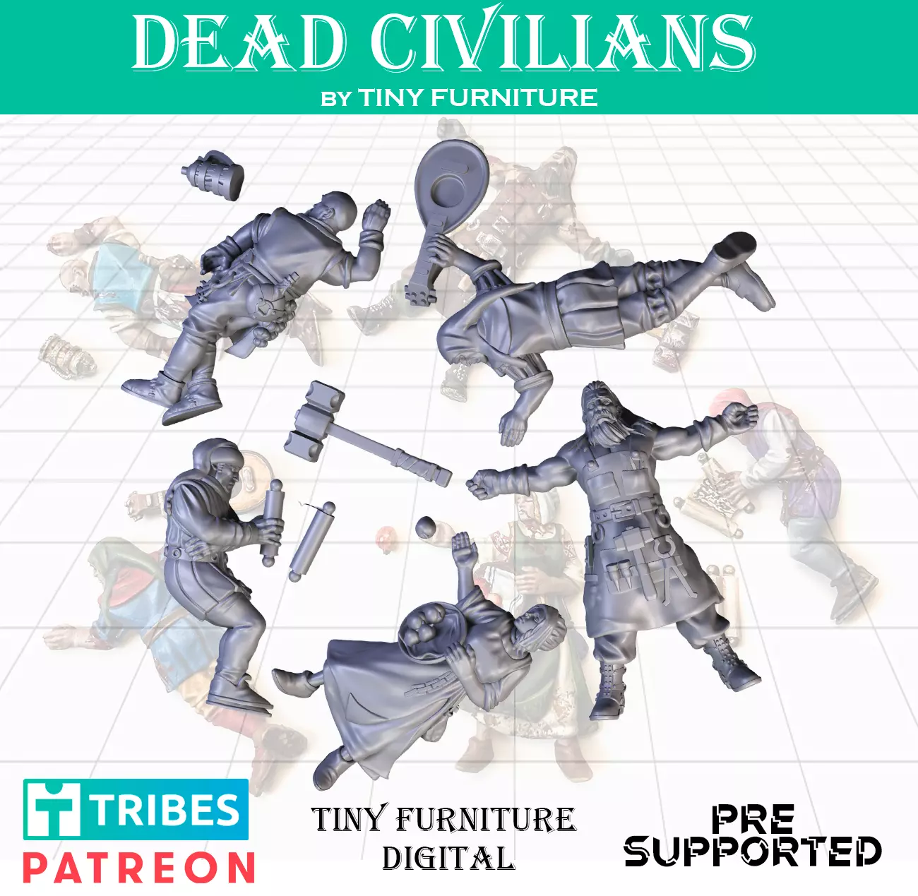 Dead Civilians - Harvest of War 3D print model