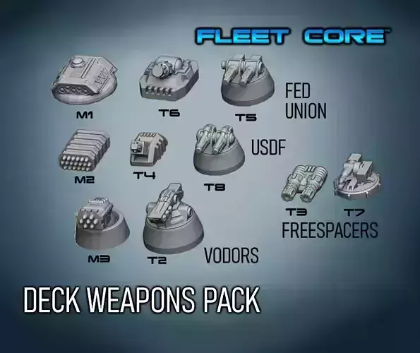 FLEET CORE - DECK WEAPONS PACK 3D print model