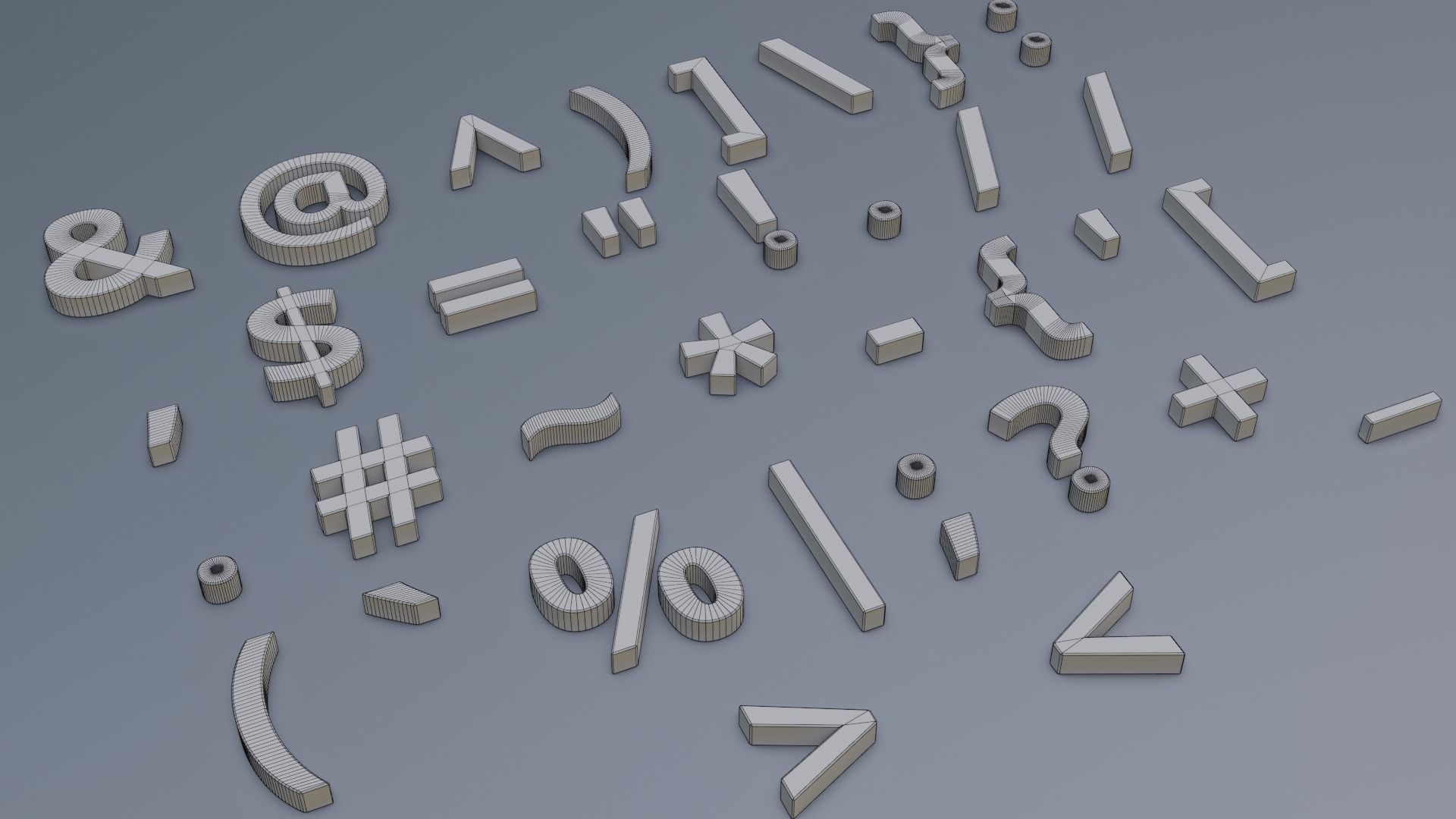 AlphaNumeric Collection 3D Low-poly 3D model_13