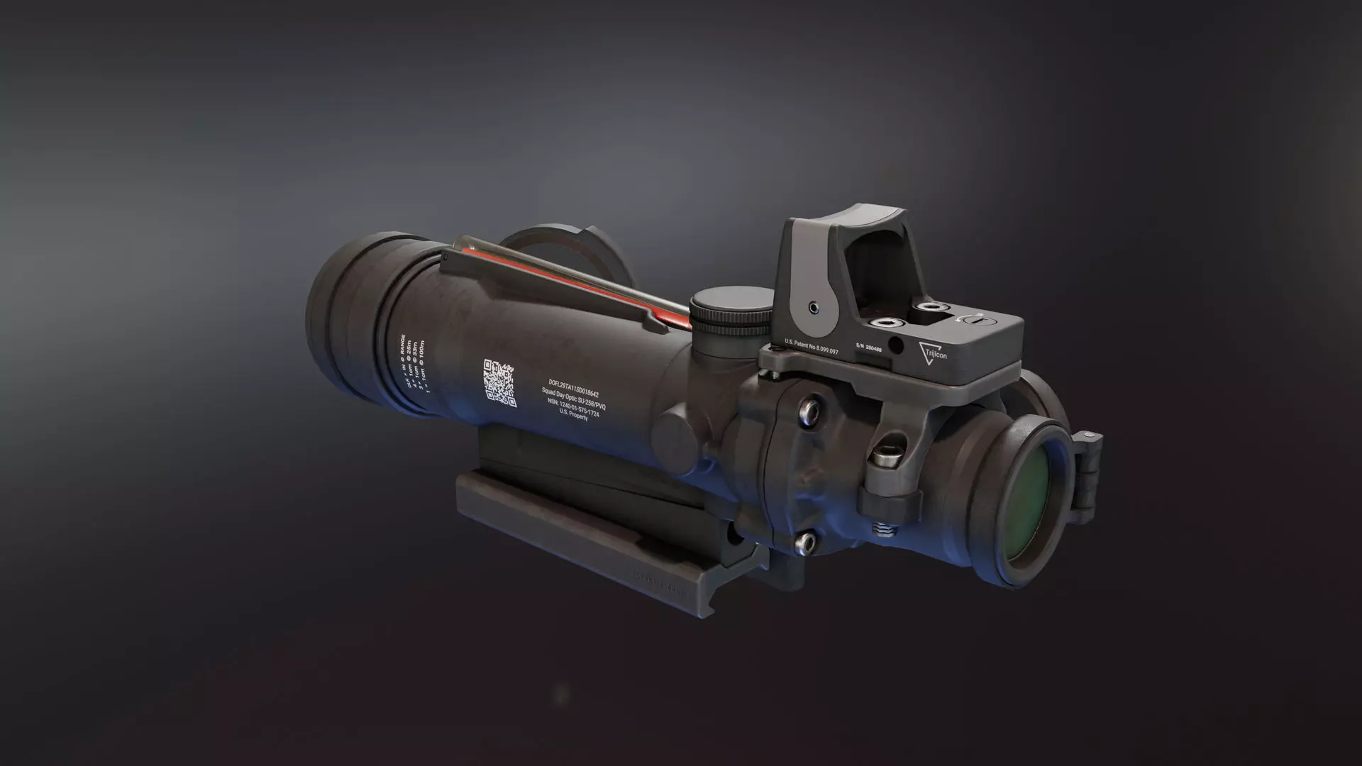 Trijicon TA11SDO Low-poly 3D model_0