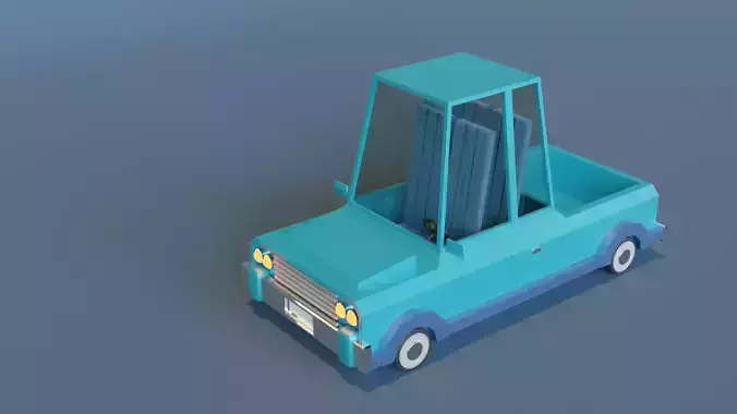 Stylized low poly Car 3D model 