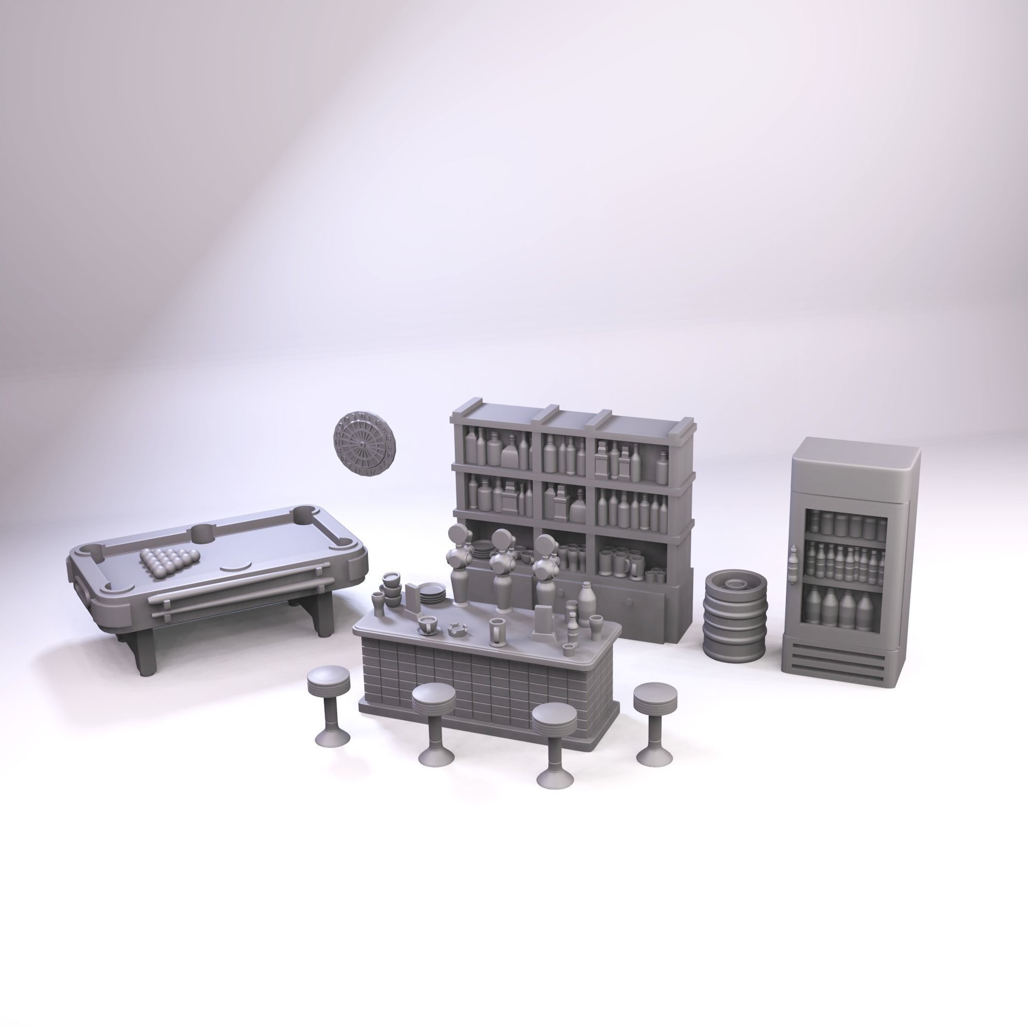 Modern city bar 3D print model_8