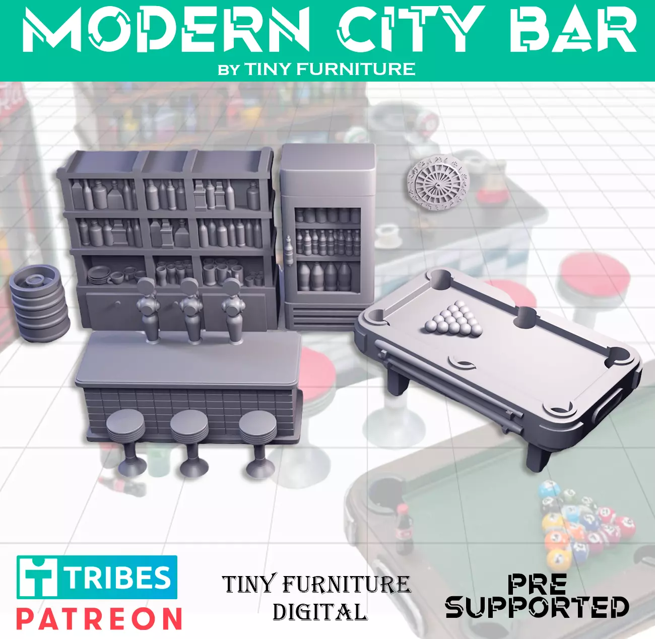 Modern city bar 3D print model_0