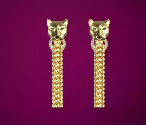 earrings panther 3D print model