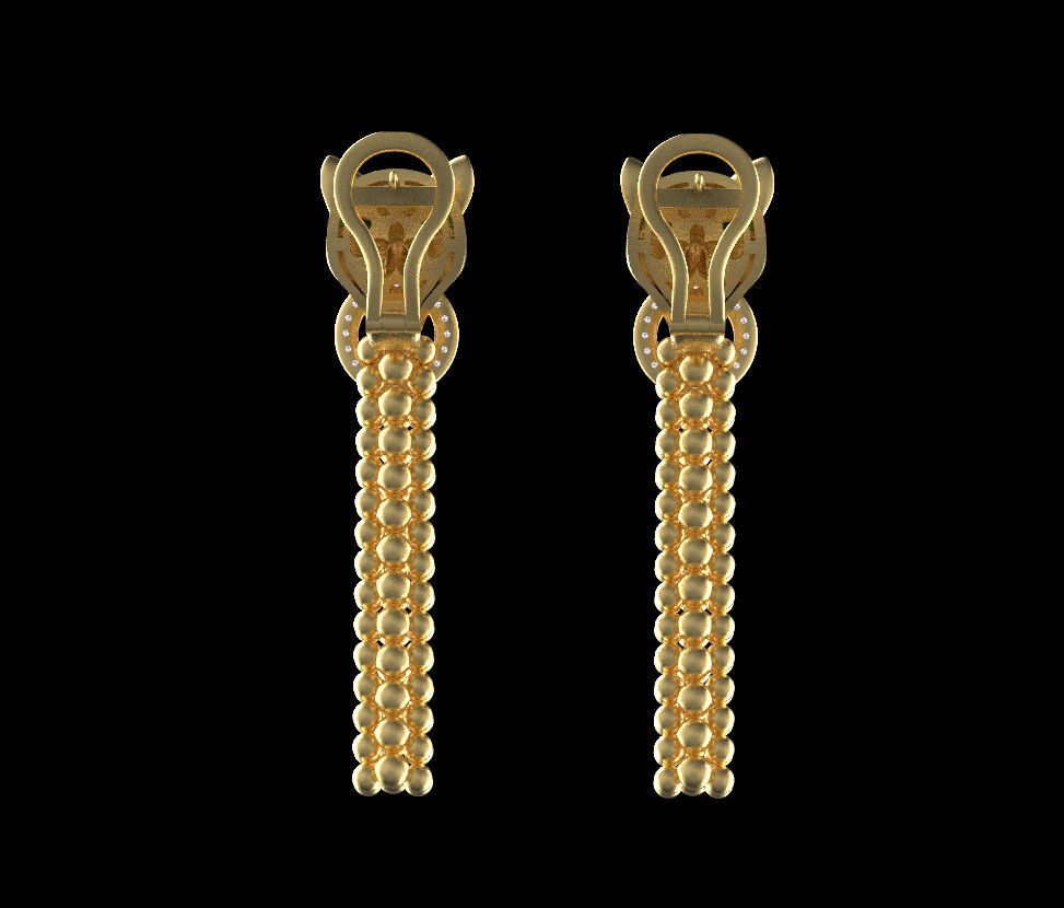 earrings panther 3D print model_5