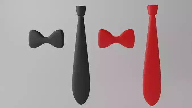 Cartoon Bow Tie and Necktie