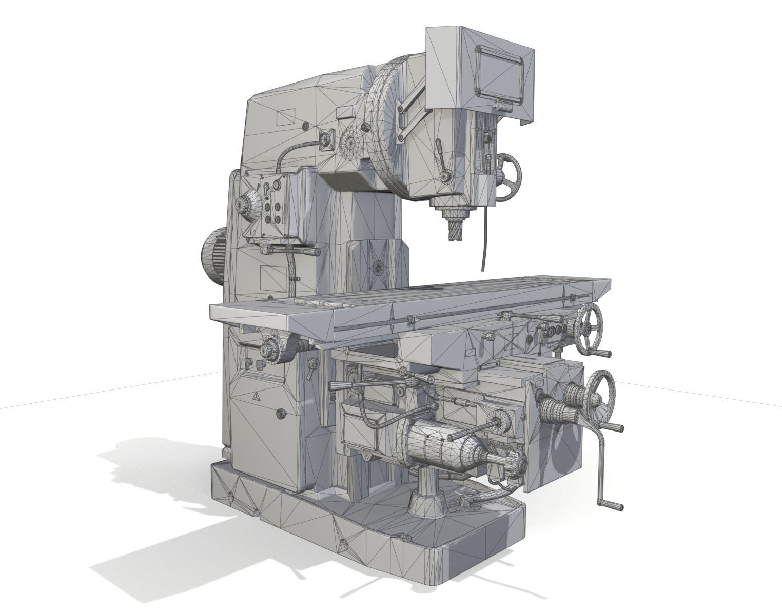 Milling machine Low-poly 3D model_13