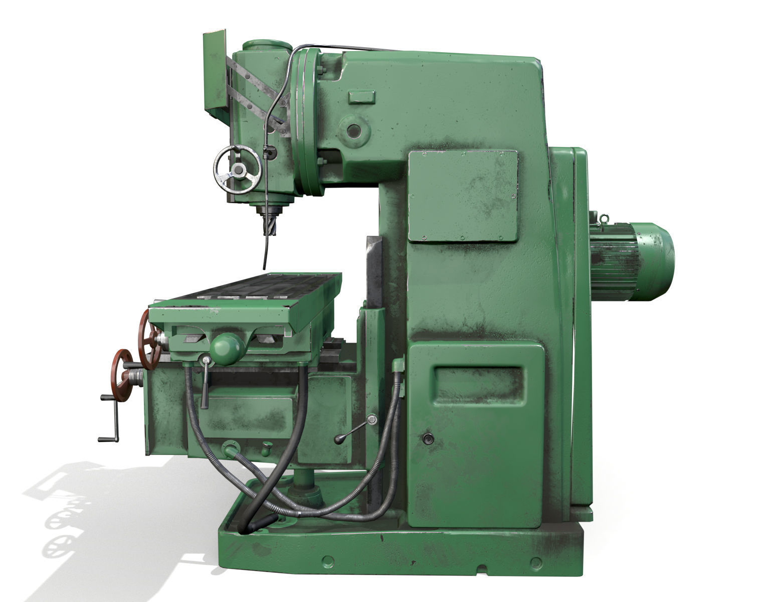 Milling machine Low-poly 3D model_2