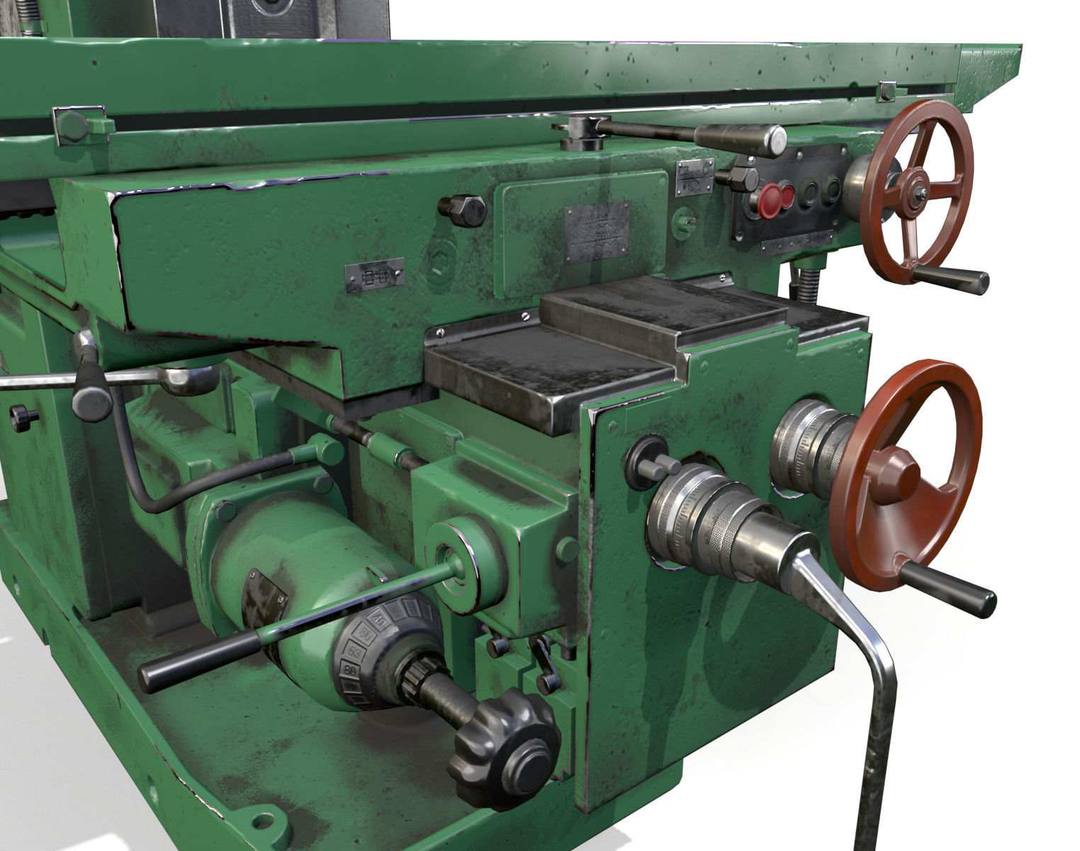 Milling machine Low-poly 3D model_6