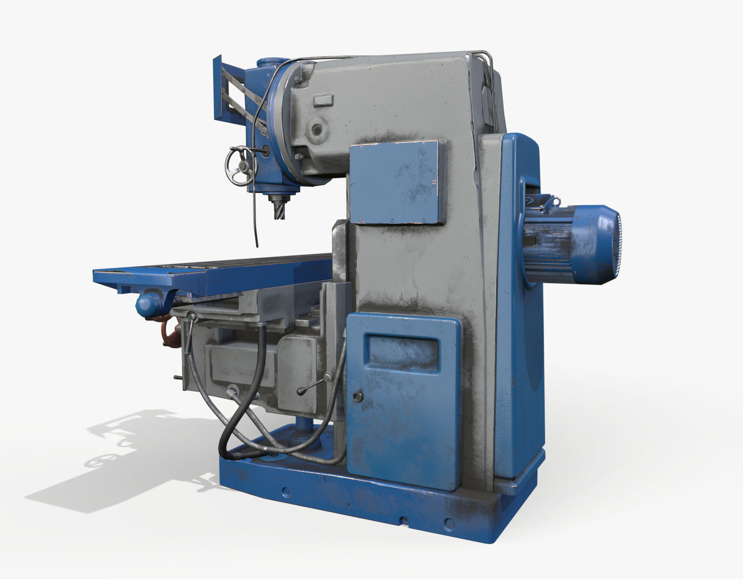 Milling machine Low-poly 3D model_11