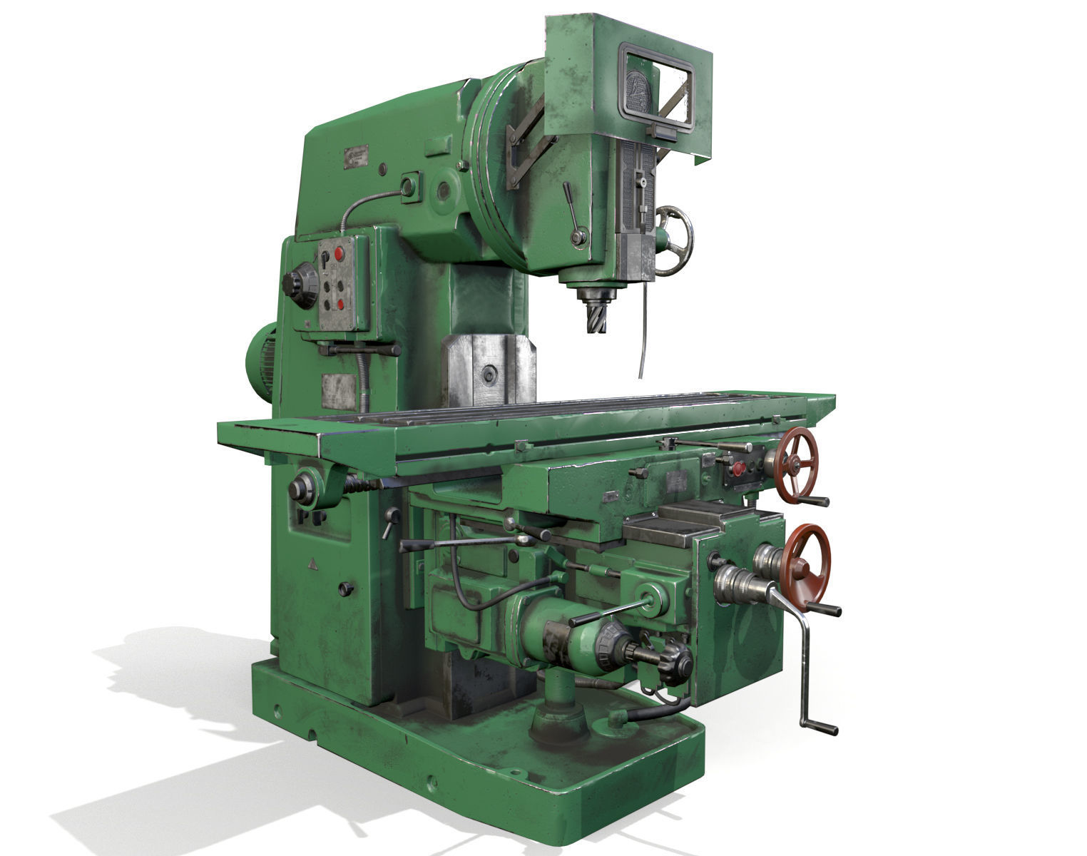 Milling machine Low-poly 3D model_0