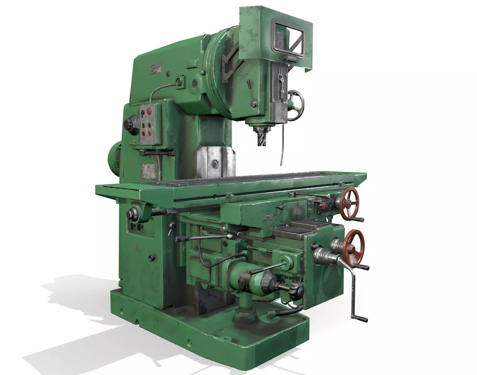 Milling machine Low-poly 3D model_0