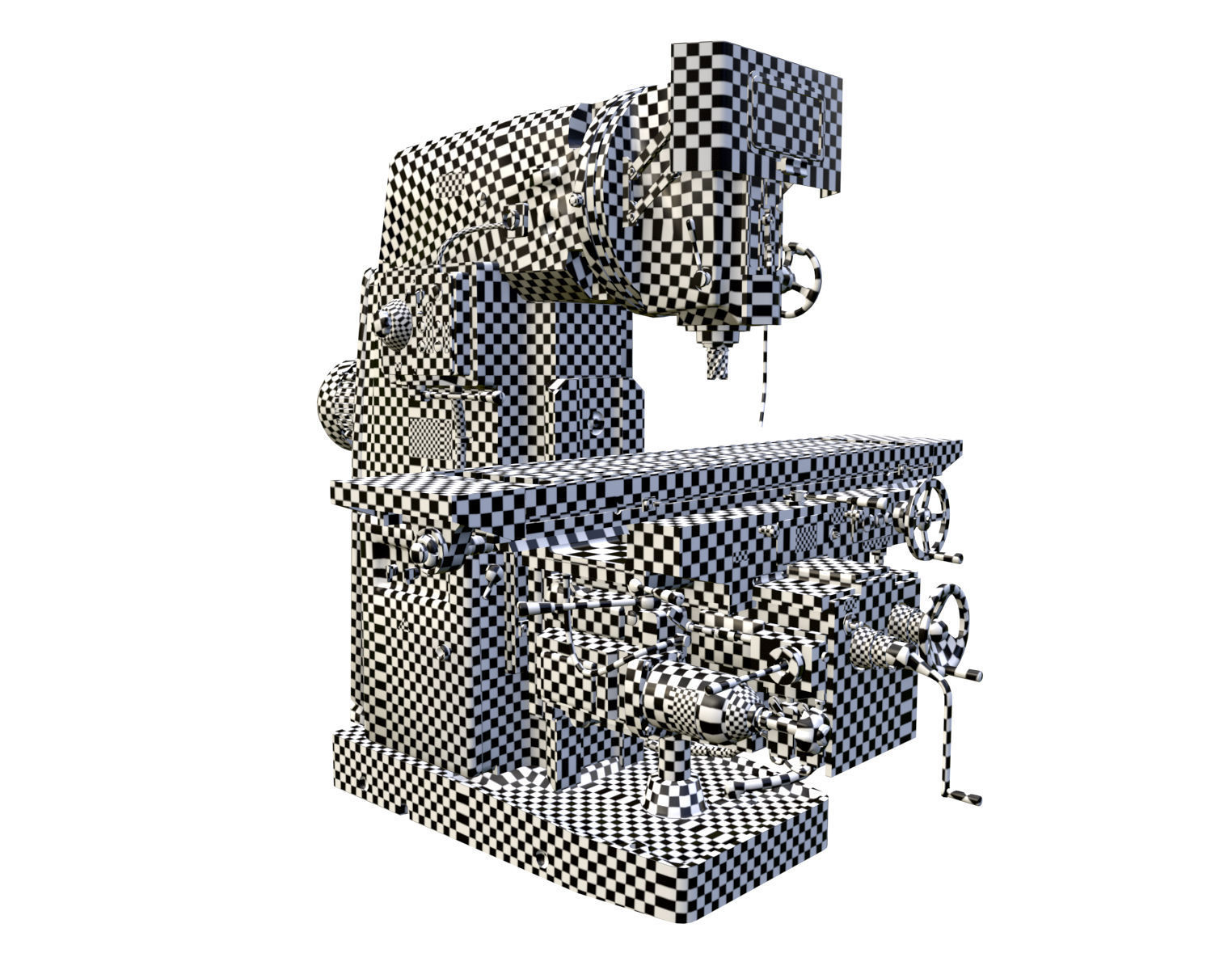 Milling machine Low-poly 3D model_14