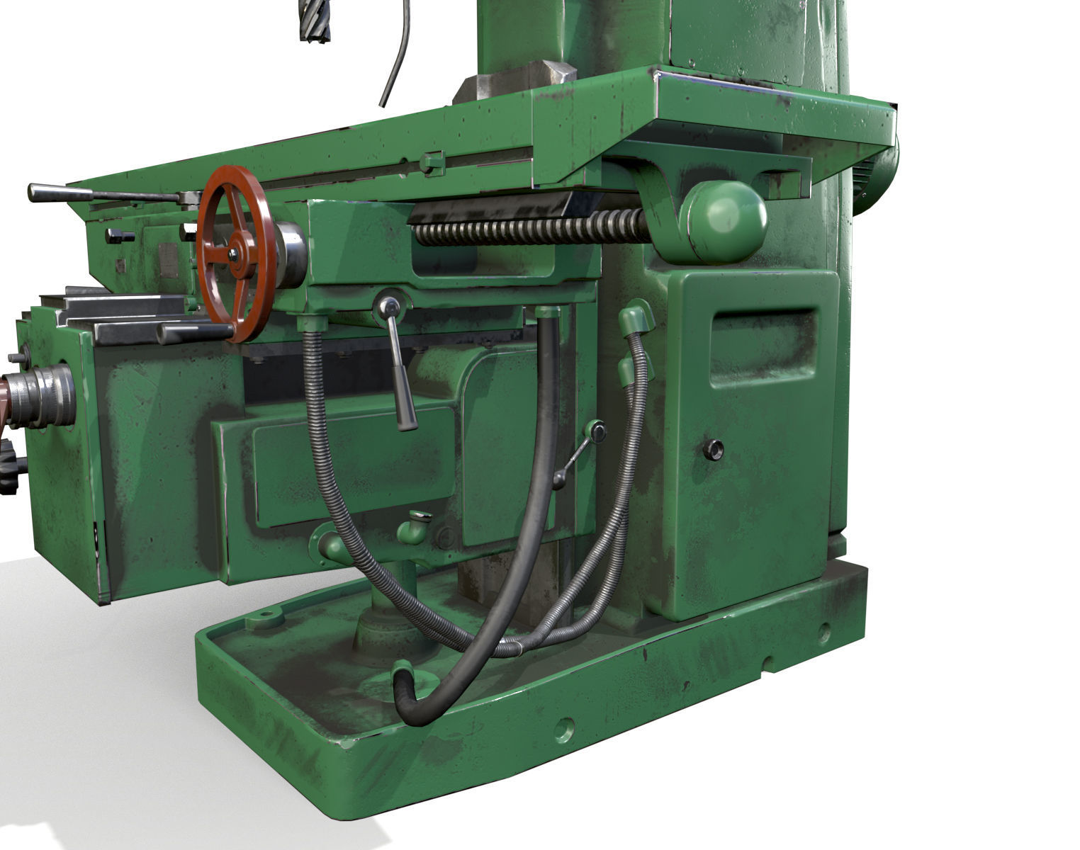 Milling machine Low-poly 3D model_7