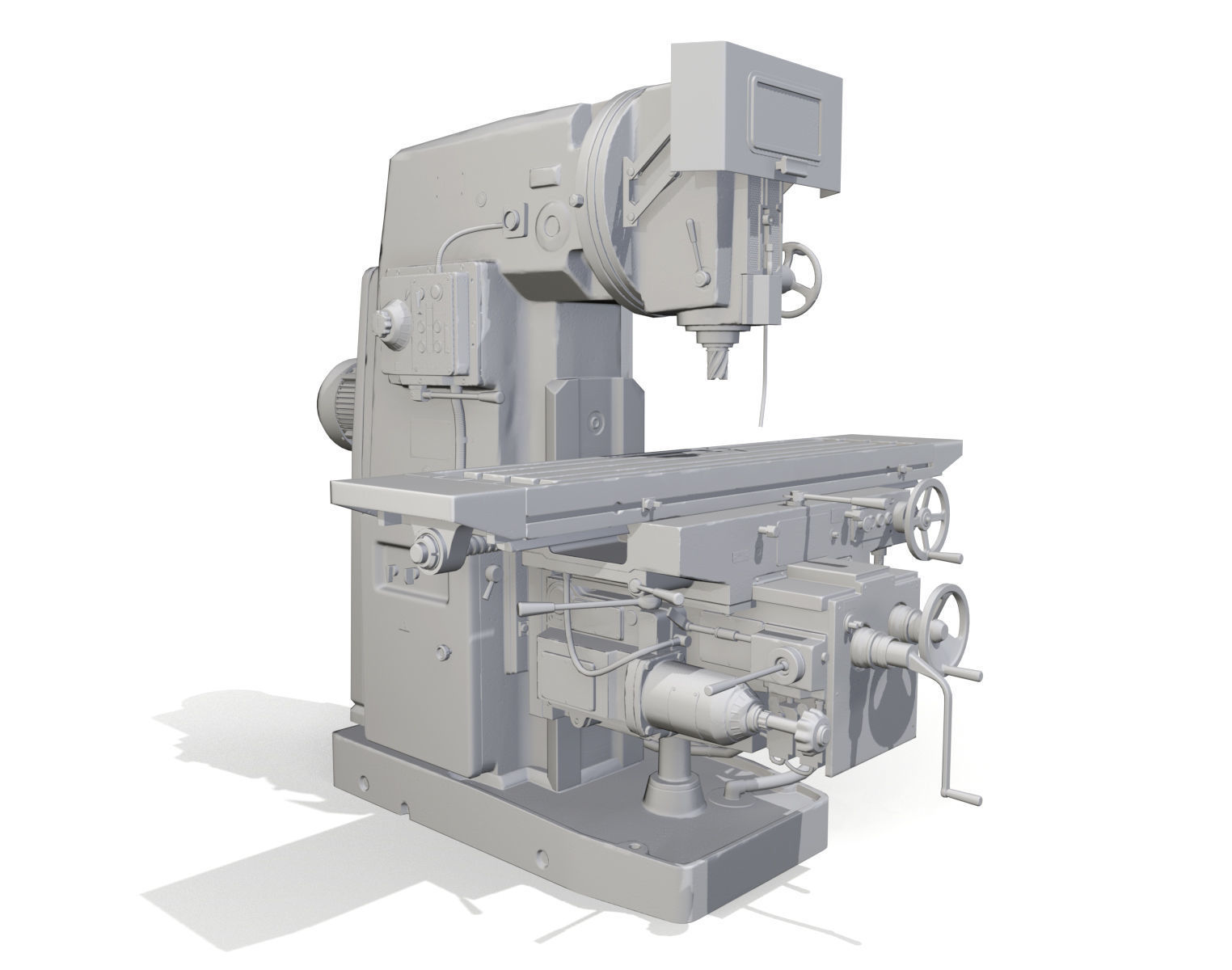 Milling machine Low-poly 3D model_12