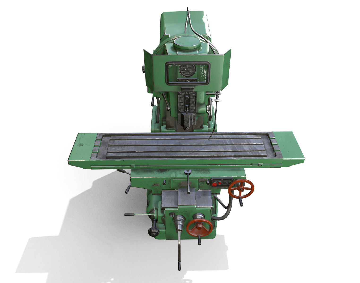 Milling machine Low-poly 3D model_8