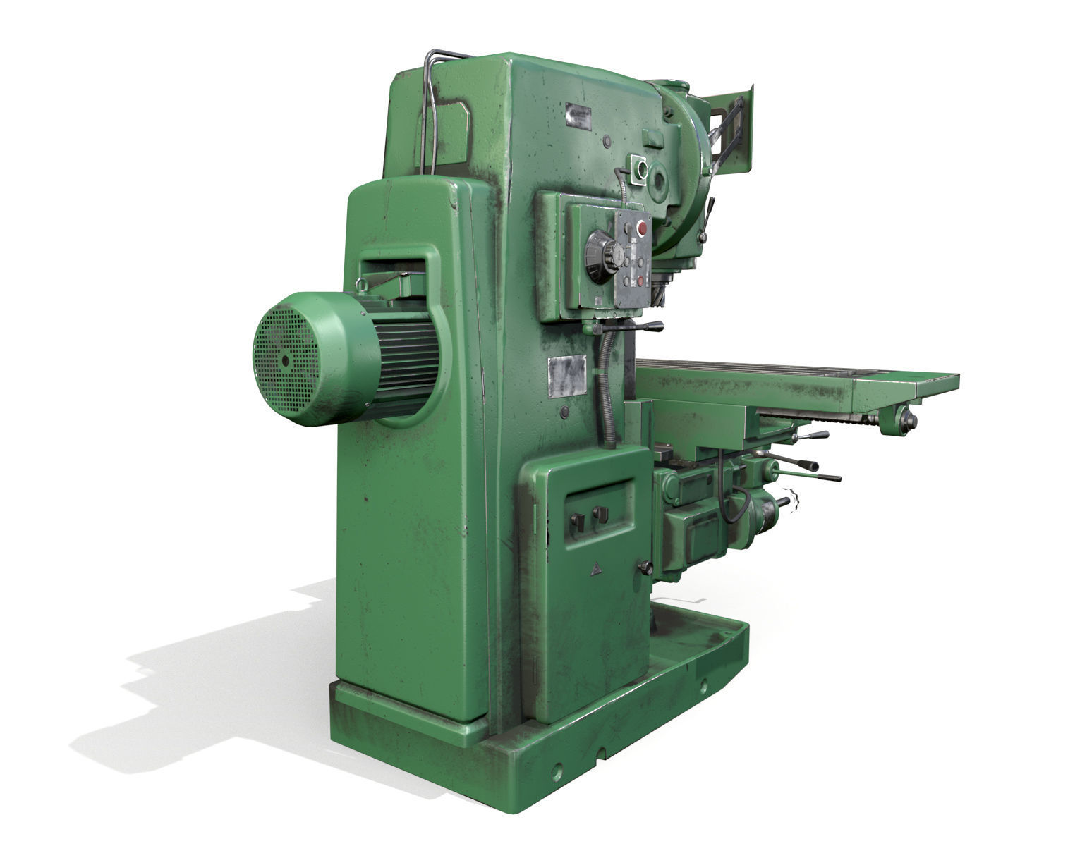 Milling machine Low-poly 3D model_4