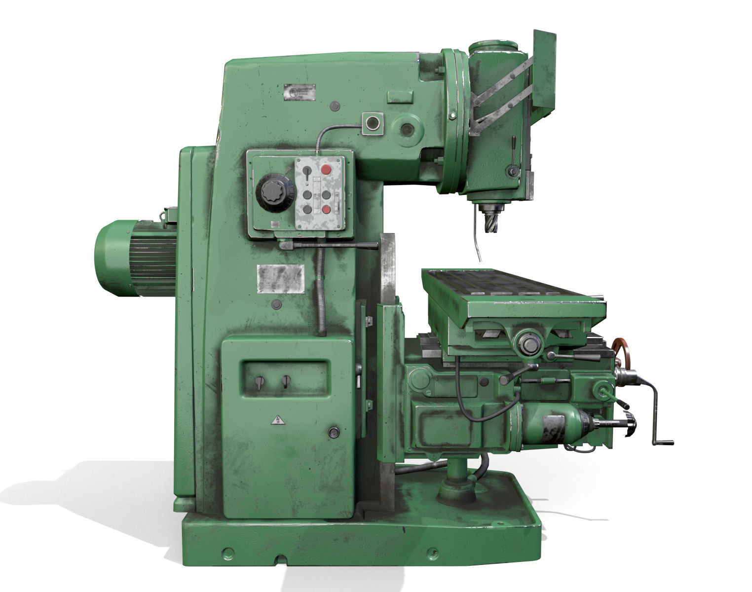 Milling machine Low-poly 3D model_1
