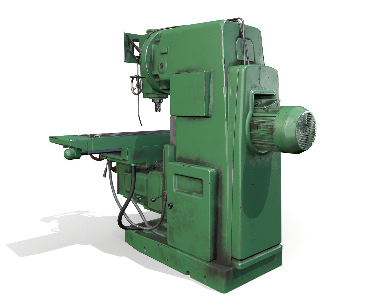 Milling machine Low-poly 3D model_3