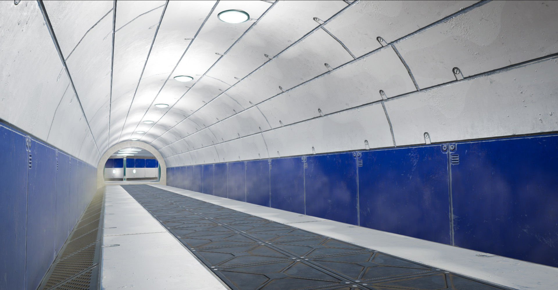 Sci-Fi Modular Halls Interior Enviroments for Unity Low-poly 3D model_2