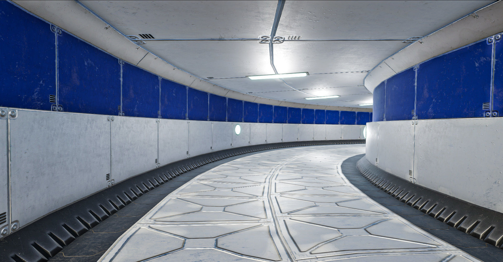 Sci-Fi Modular Halls Interior Enviroments for Unity Low-poly 3D model_5