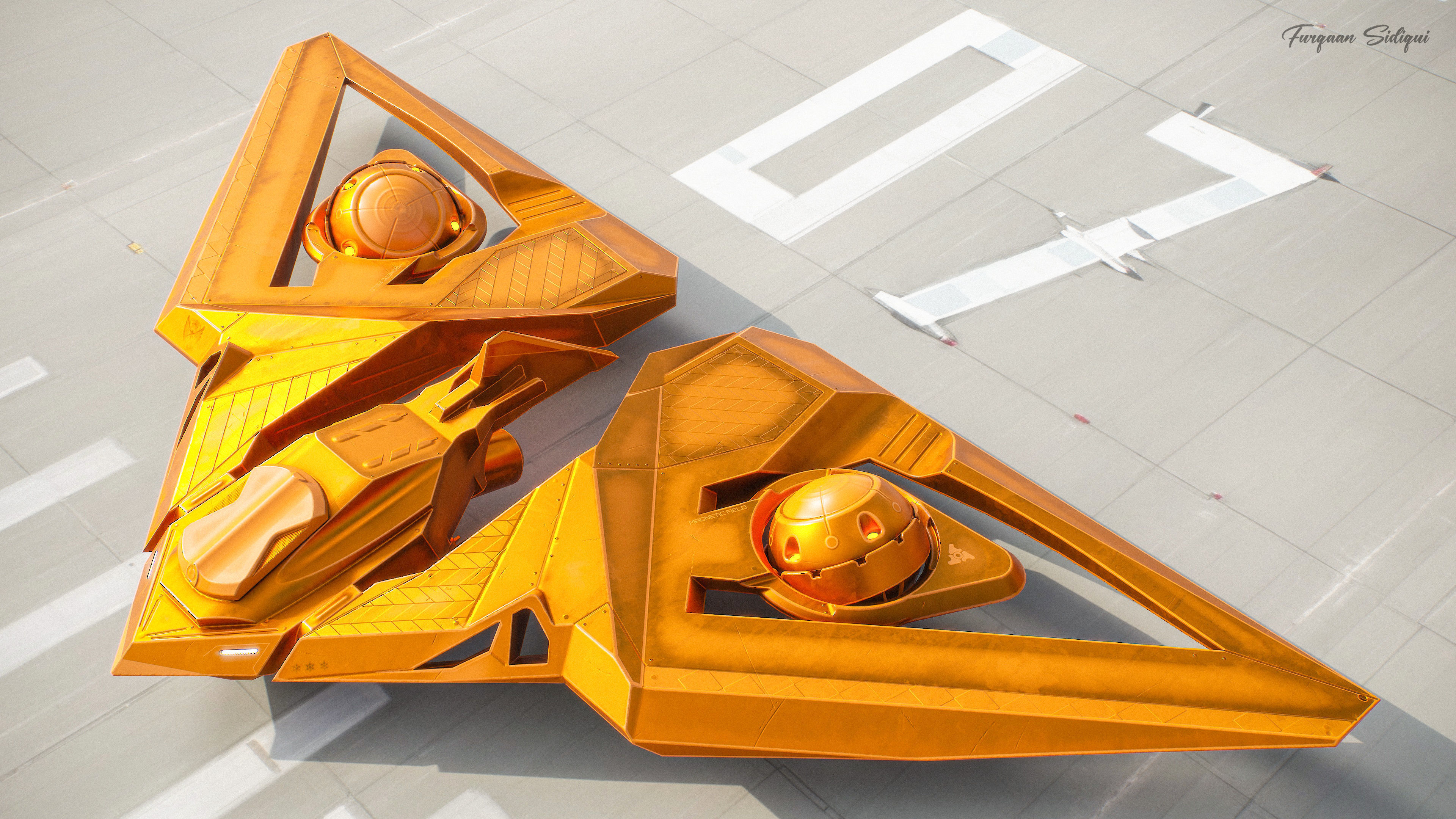 Sci-fi Bomber Drone Spyrow PBR Low-poly 3D model_4