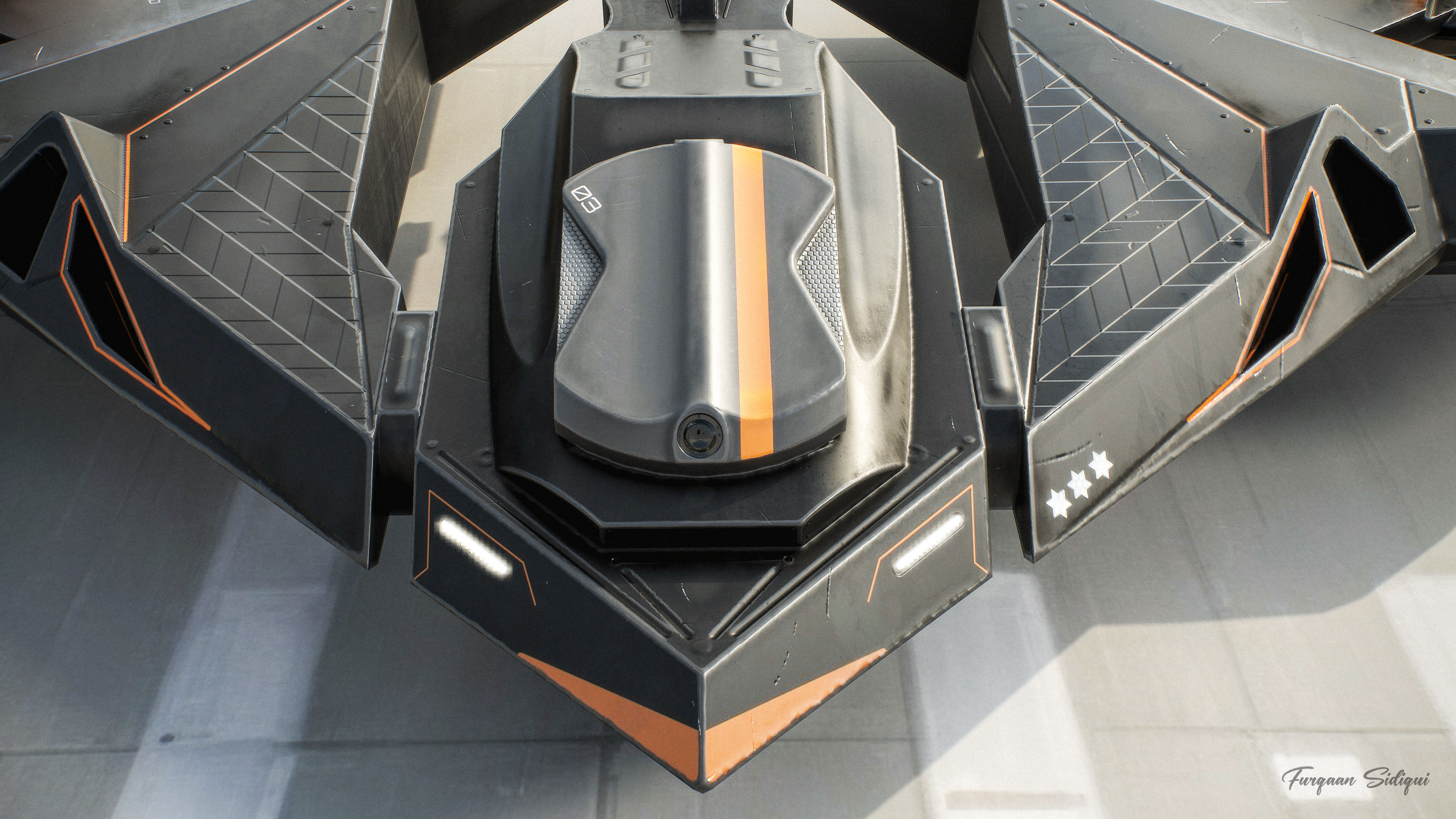 Sci-fi Bomber Drone Spyrow PBR Low-poly 3D model_3