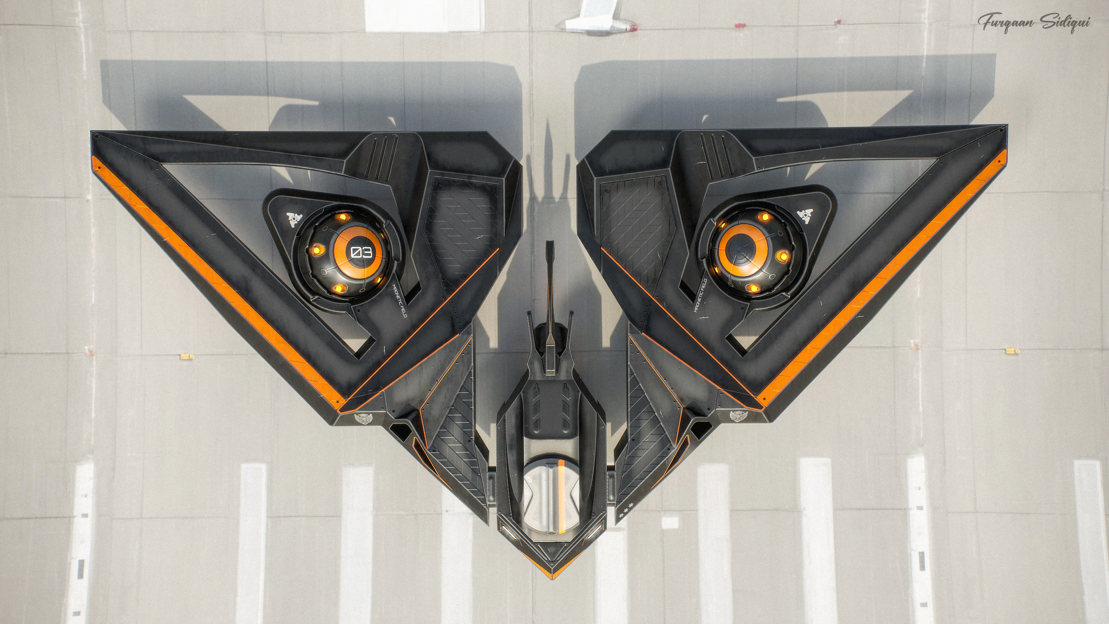 Sci-fi Bomber Drone Spyrow PBR Low-poly 3D model_12