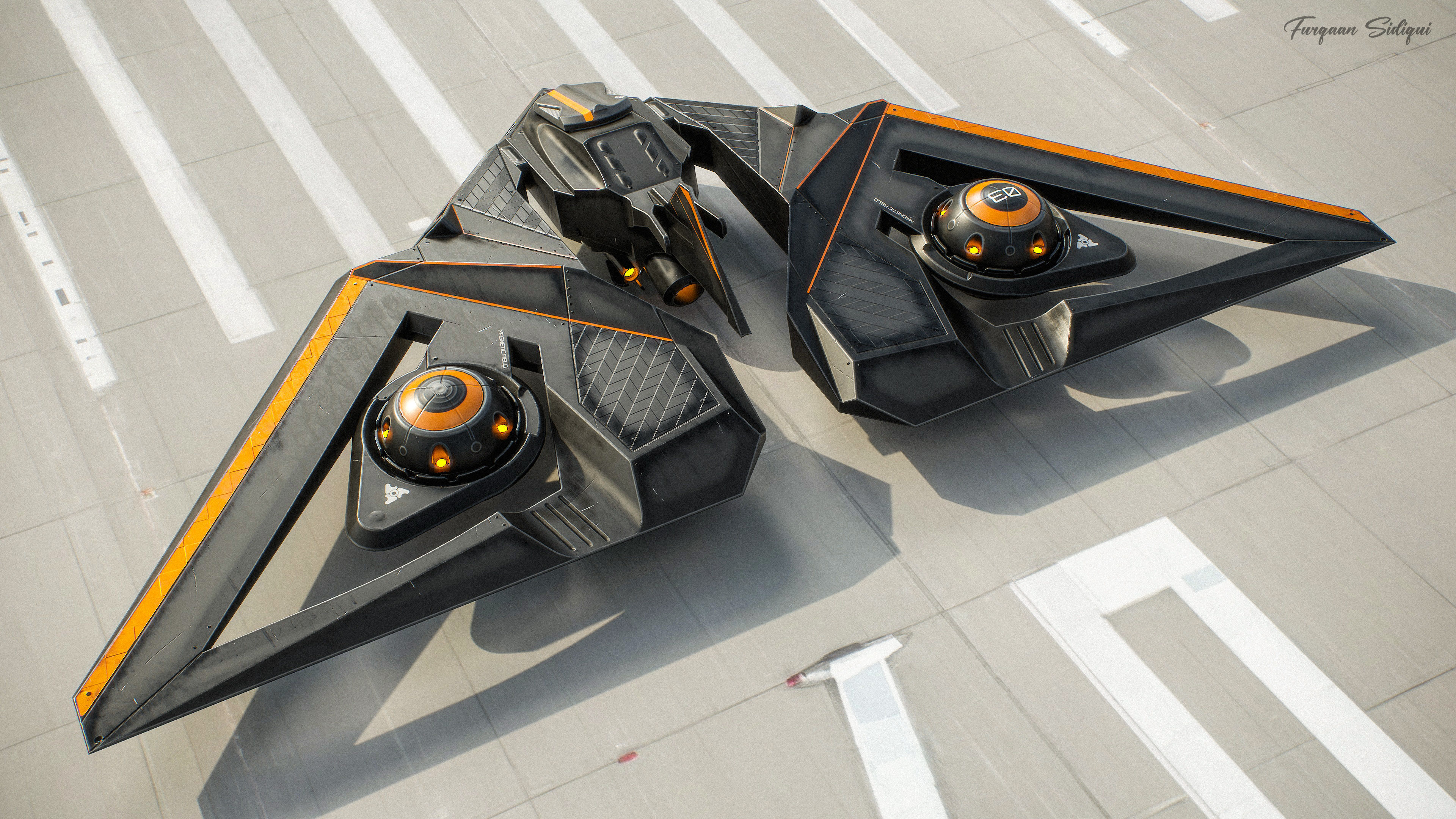 Sci-fi Bomber Drone Spyrow PBR Low-poly 3D model_6