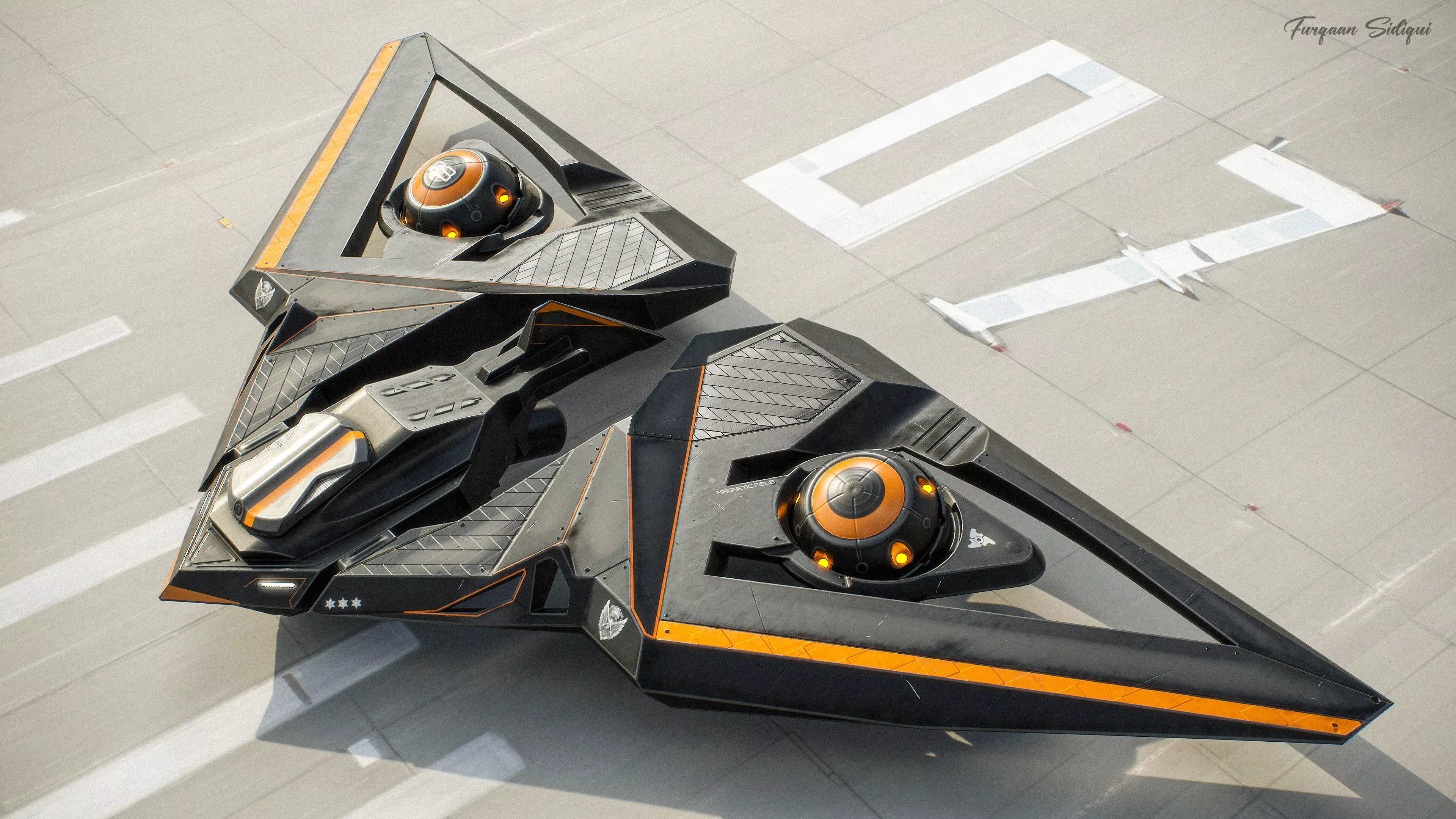 Sci-fi Bomber Drone Spyrow PBR Low-poly 3D model_0