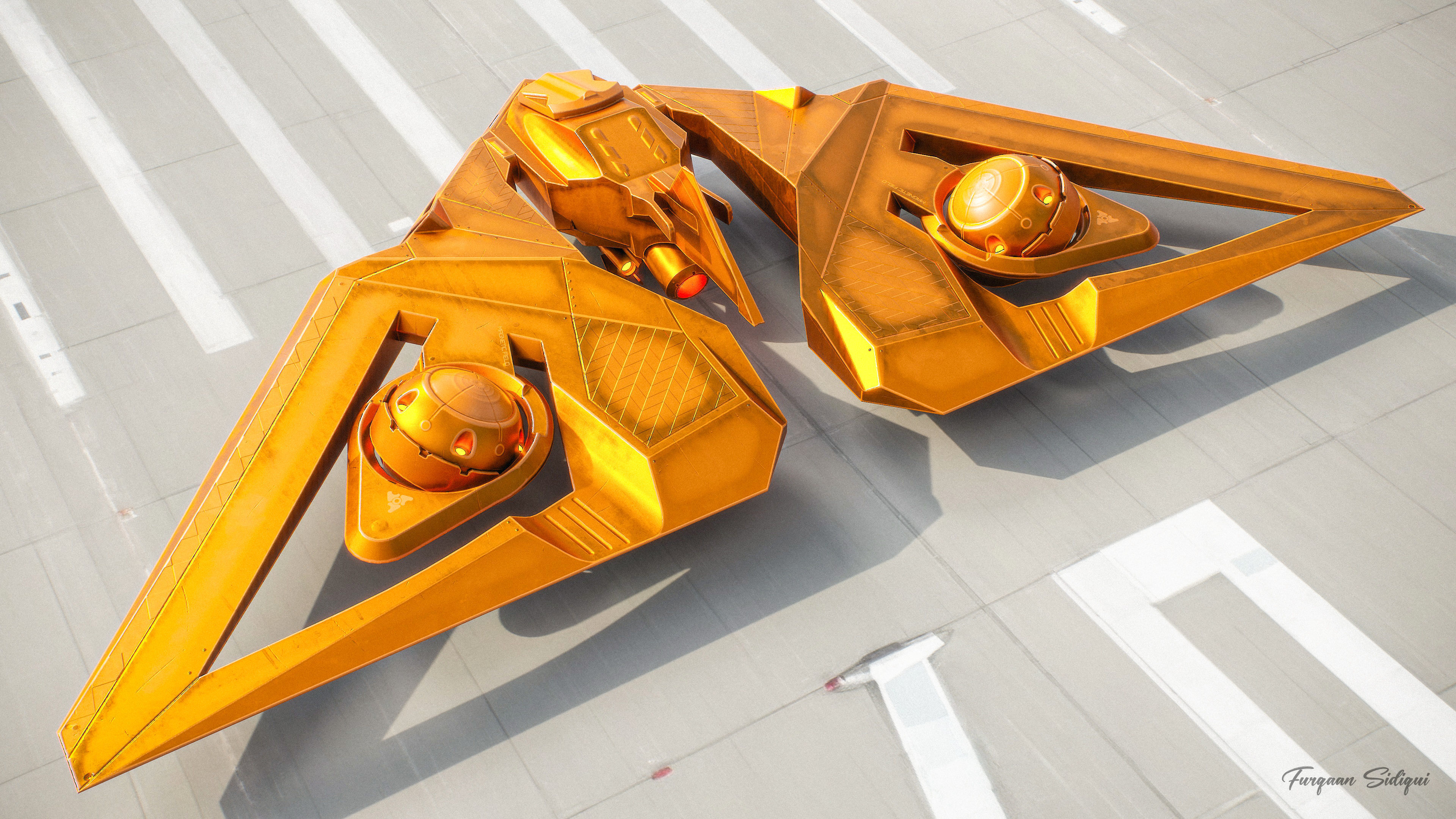Sci-fi Bomber Drone Spyrow PBR Low-poly 3D model_5