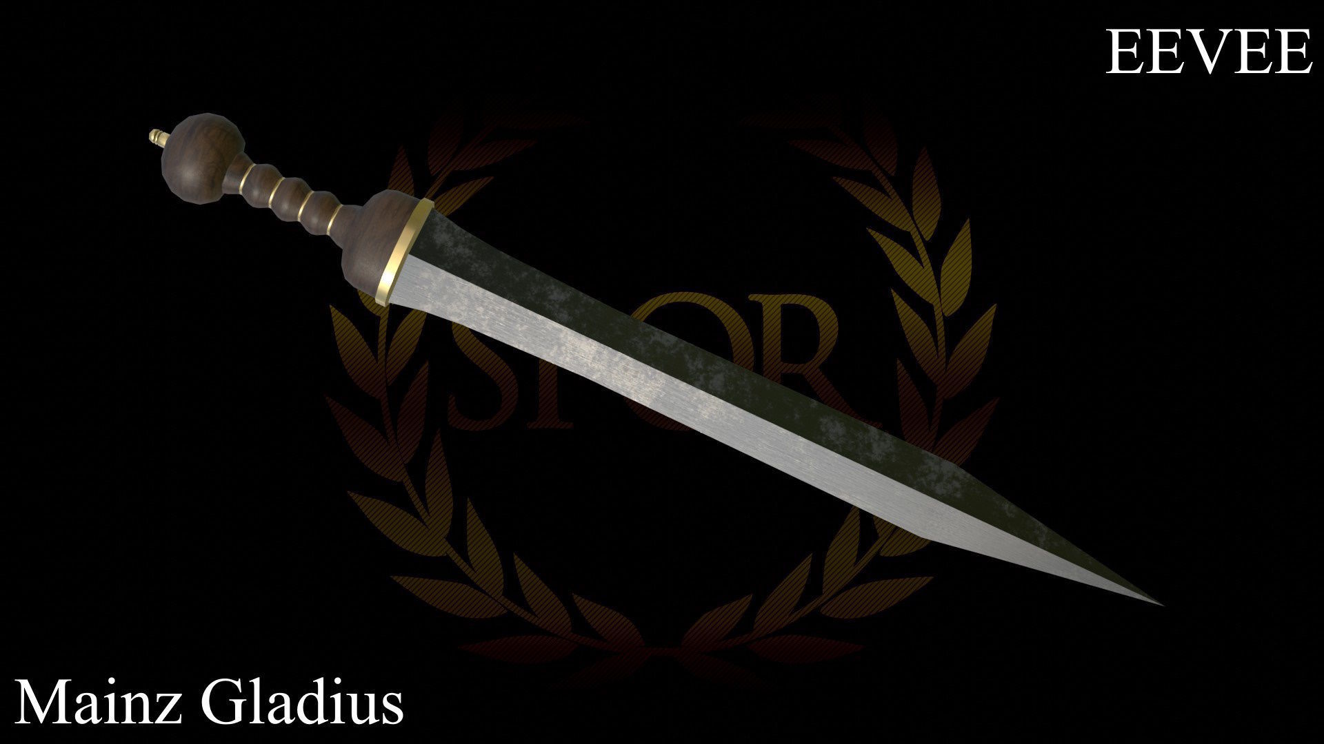 Roman Legionary Sword Gladius Low-poly 3D model_4