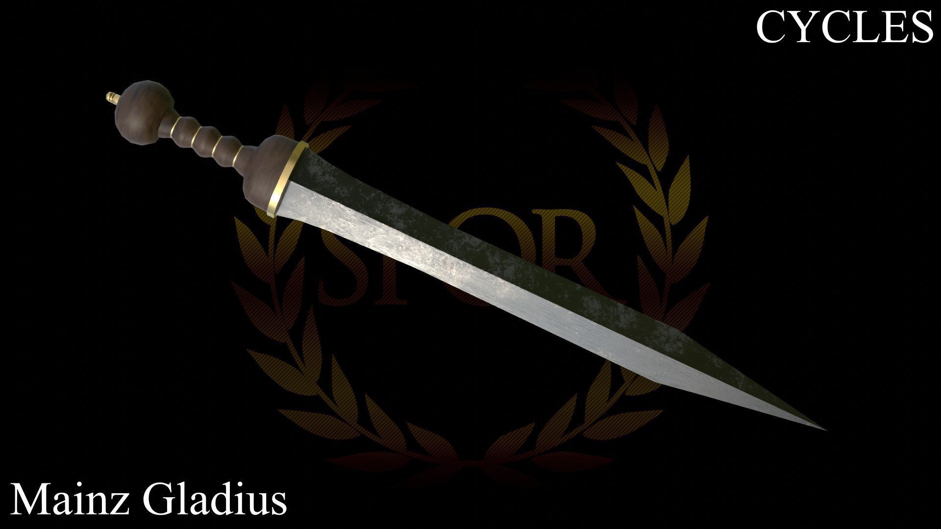 Roman Legionary Sword Gladius Low-poly 3D model_5