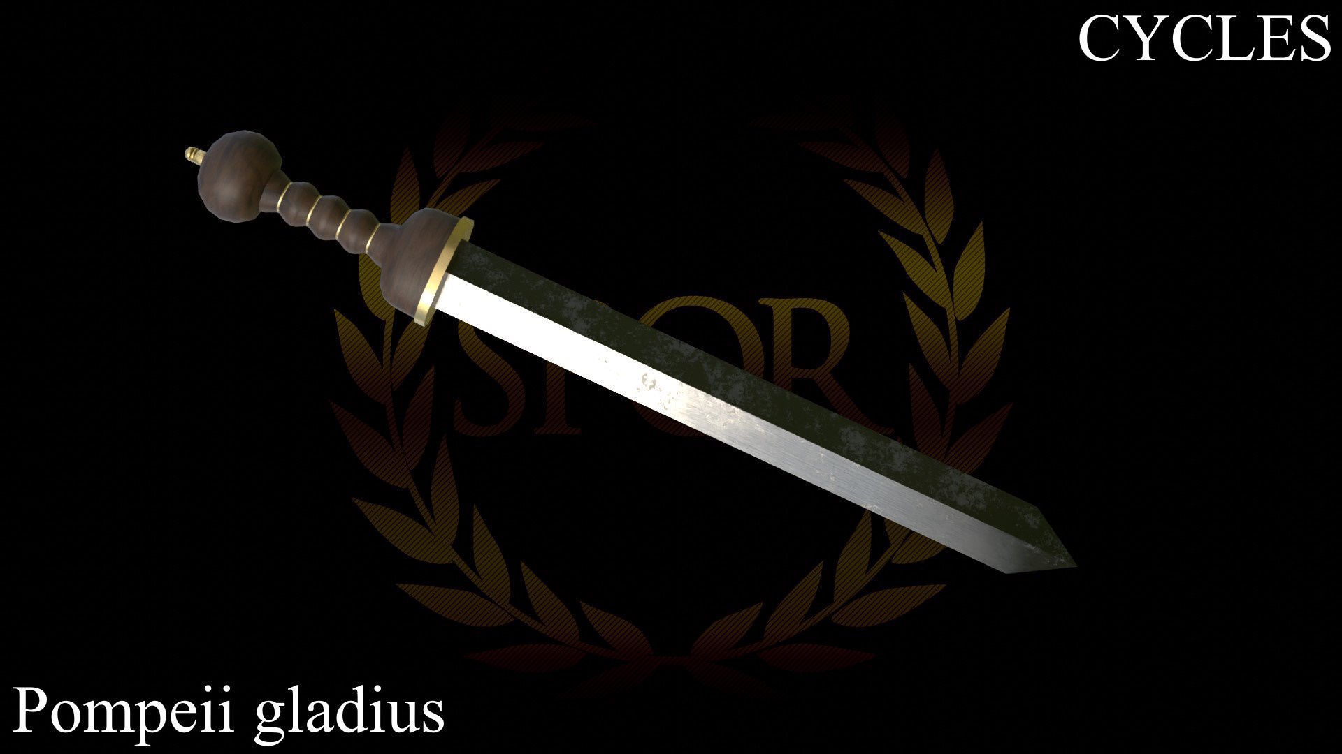 Roman Legionary Sword Gladius Low-poly 3D model_9