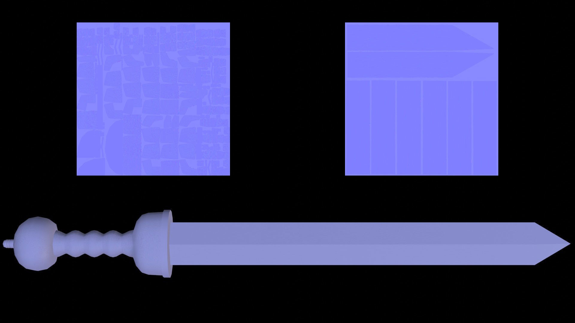 Roman Legionary Sword Gladius Low-poly 3D model_16