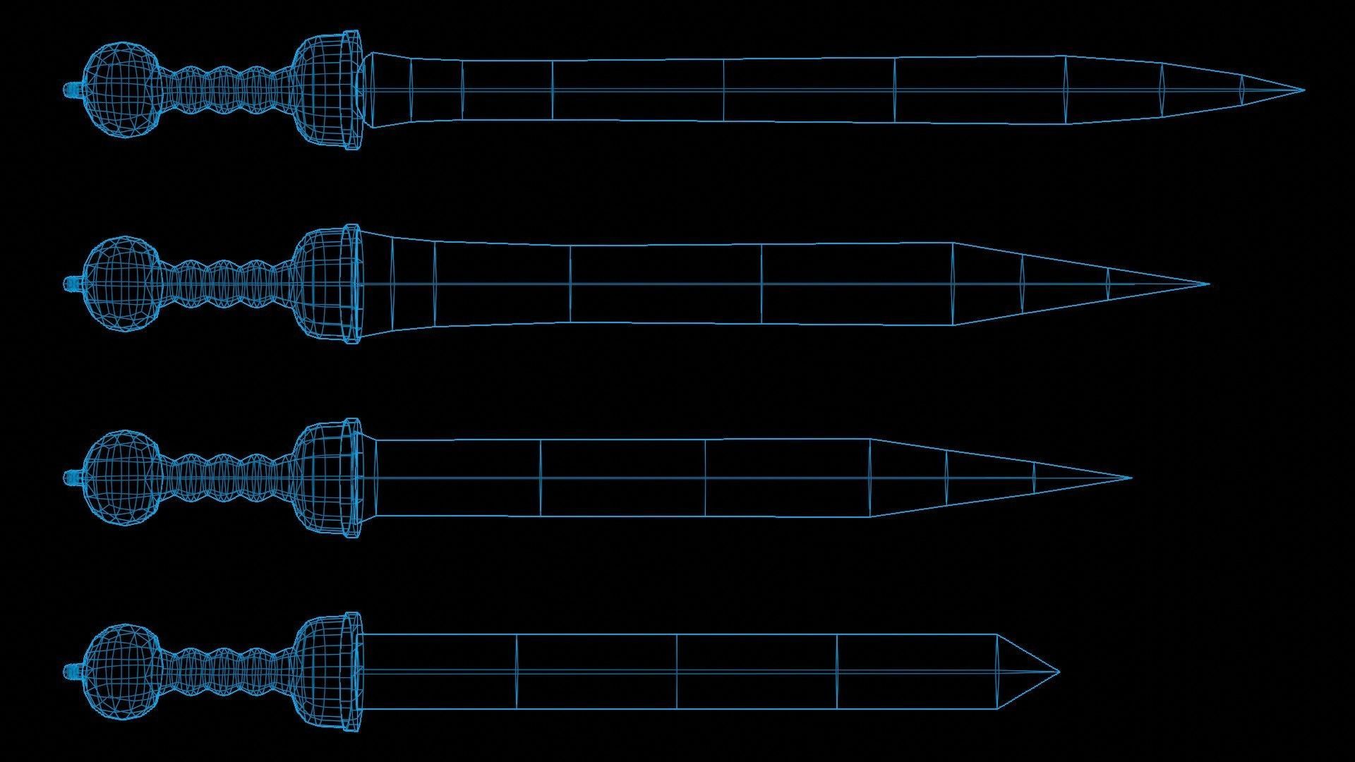 Roman Legionary Sword Gladius Low-poly 3D model_12